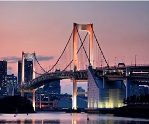 Знаменитый Радужный Мост в Токио (Япония)